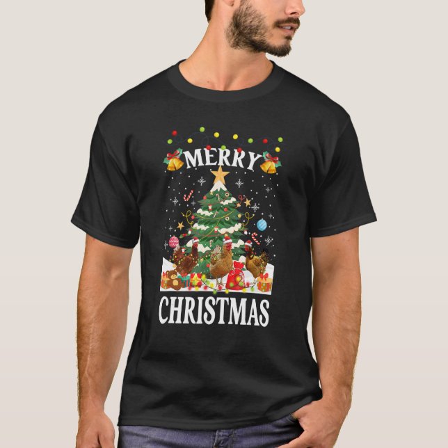 Glad jul Kyckling Tröja Tomtehatt Ljus Xma (Framsida)