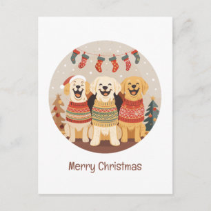 Glad jul Labrador Retriever Hundar Helg Vykort