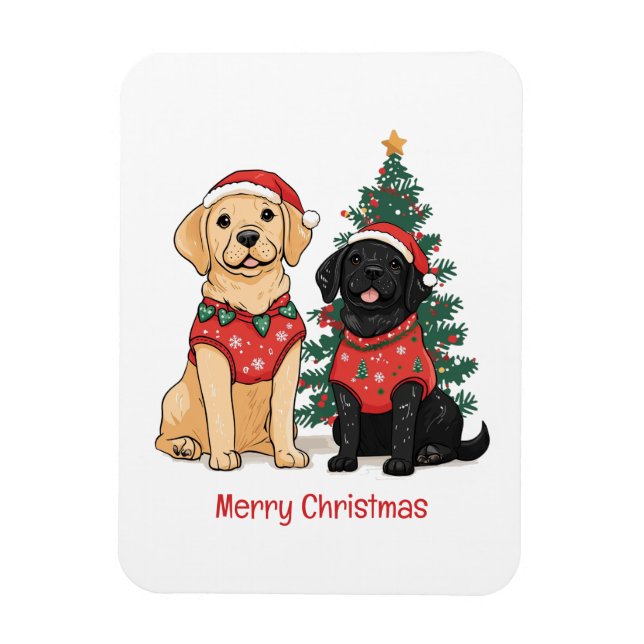 Glad jul Labrador Retriever Hundar Magnet (Vertikal)