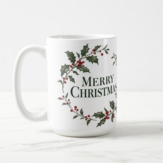 Glad jul lagerkrans mugg (Vänster)