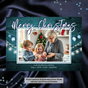 Glad jul lantlig trädfoto julkort