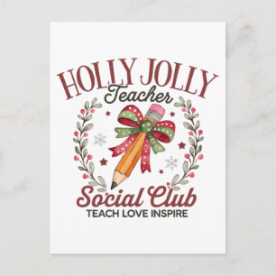 Glad Jul Lärare Social Klubb Lär Ut Kärlek Inspire Vykort