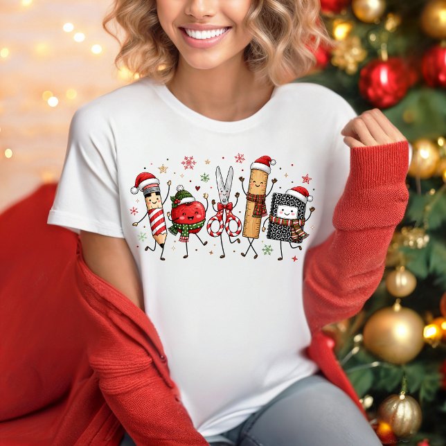 Glad jul lärare t-shirt (Christmas Teacher School Pride t-shirt)