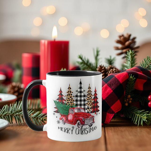 Glad jul lastbil och träd mugg (Skapare uppladdad)