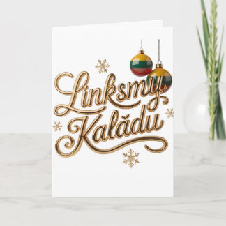 Glad jul | Litauisk God Jul Guld Kort
