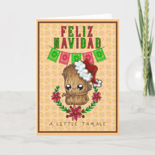 Glad jul - Liten tamale (gul) Tvåspråkig Helgkort