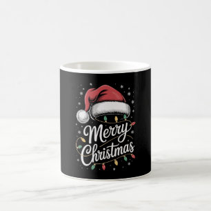 Glad jul Ljus Tomte Hatt Jul Familj Kaffemugg