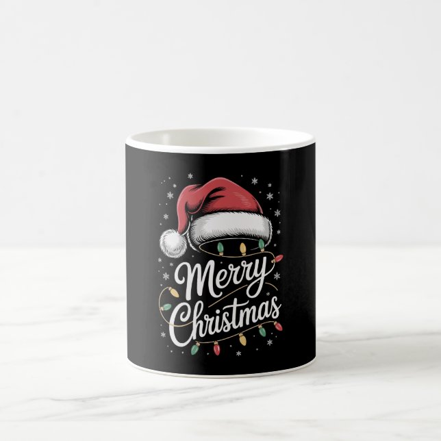 Glad jul Ljus Tomte Hatt Jul Familj Kaffemugg (Center)