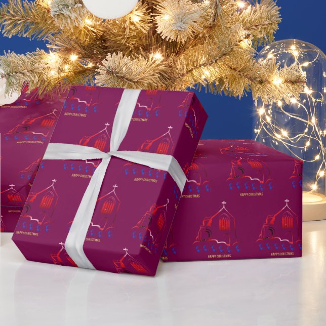 Glad jul magenta presentpapper (Helgdagar)
