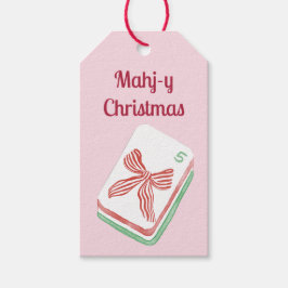 Glad jul Mahjong Presentetikett