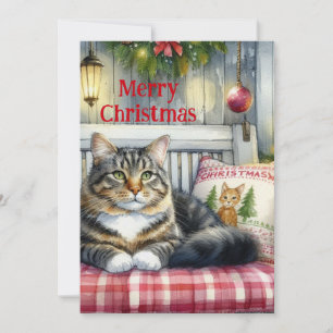 Glad jul Maine Coon Katt Jul Julkort