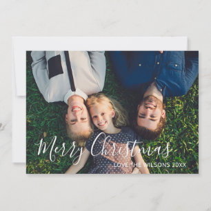 Glad jul manus familjefoto julkort