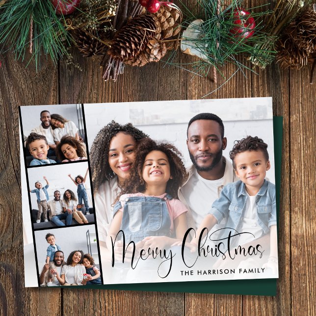 Glad jul manus foto remsa julkort (Share the love and warmth of the season with your personalized photo Christmas card)