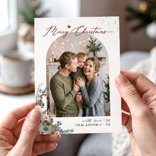 Glad jul Manus Modernt valvformad 4 Foto Julkort