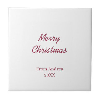GLAD JUL MARON FRÅN NAMN 20XX ENKEL MINIMAL KAKELPLATTA