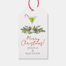 Glad jul Martini och Misteltoe Par Presentetikett