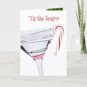 Glad jul Martini och sockerdrickor Helgkort