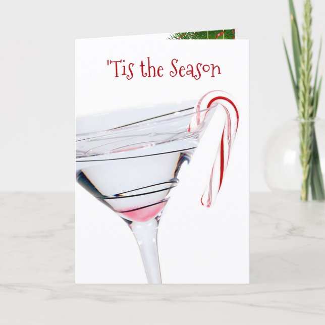 Glad jul Martini och sockerdrickor Helgkort (Framsida)