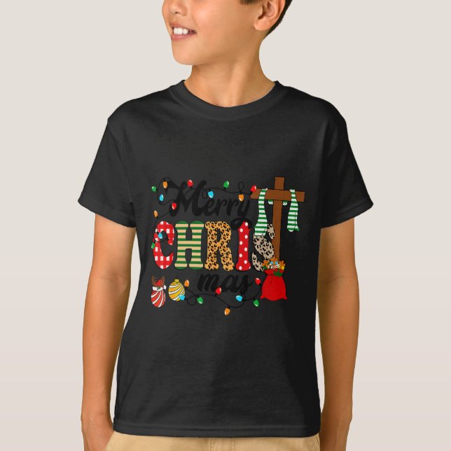 Glad Jul Mas Kristna Jul Jesus Kristm T Shirt (Framsida)
