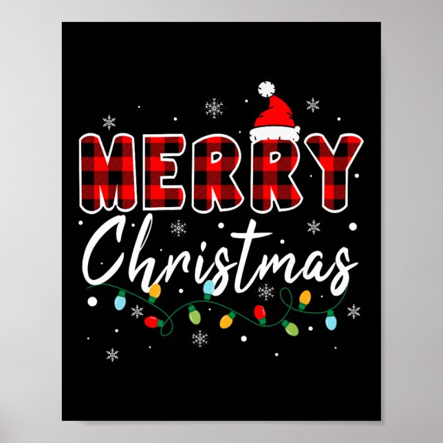 Glad jul Matchande familj Pyjamas Tomte Jul Poster (Framsidan)