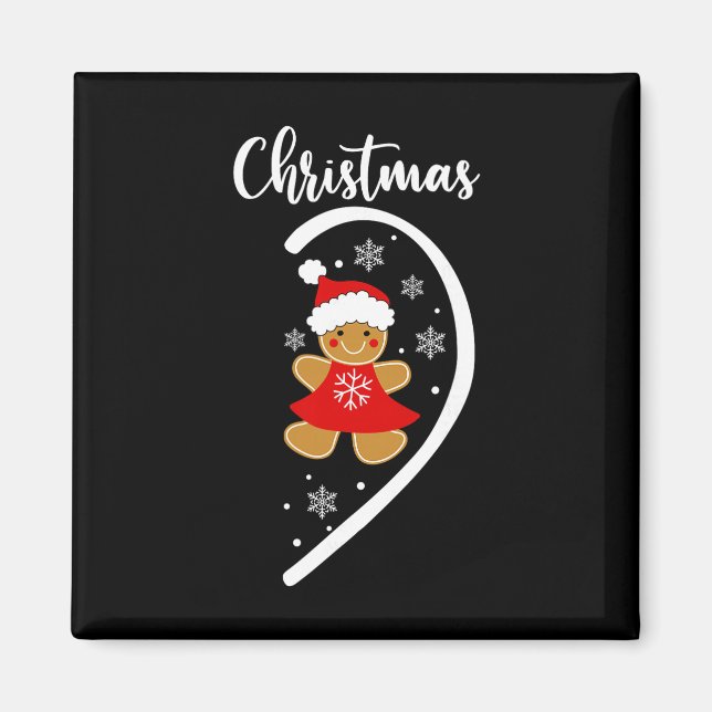 Glad jul Matchande julpyjamas svart Besättning Nec Magnet (Framsidan)