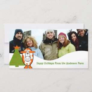 Glad jul Mejerigårdsfamiljens fotokort Julkort
