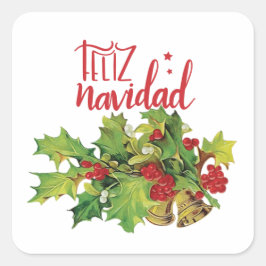 Glad jul Merry Christmas Holiday Fyrkantigt Klistermärke