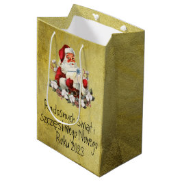 Glad jul Merry Christmas på polska Guld