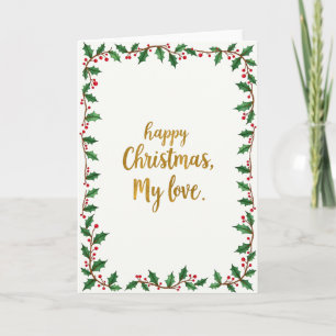 Glad jul, min älskade vattenfärgshollykort kort