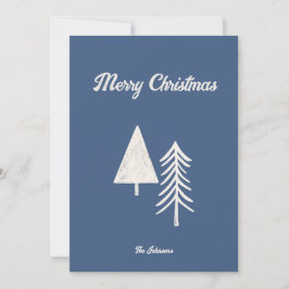 Glad jul Minimal julgran blå Julkort