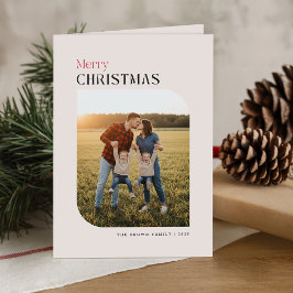 Glad jul Minimal Typsnitt Foto Falt Helgkort