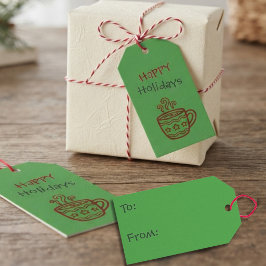Glad jul minimalist Doodle Festiv Mugg Presentetikett