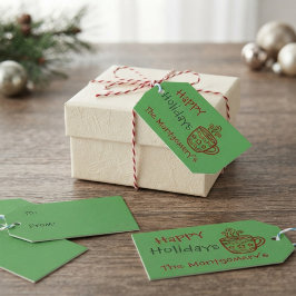 Glad jul minimalist Doodle Festiv Mugg Presentetikett