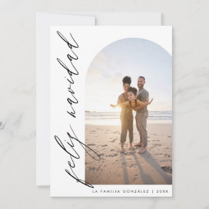 Glad jul Minimalistisk Båge och Kalligrafi Foto Julkort