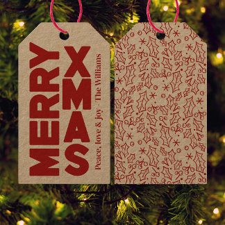 GLAD JUL MINIMALISTISK OCH ELEGANT PRESENTETIKETT