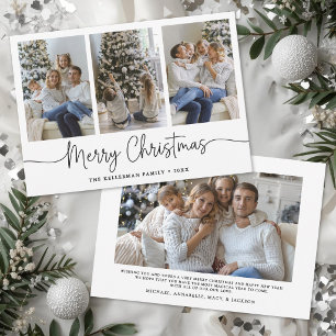 Glad jul minimalistiskt manus elegant foto julkort