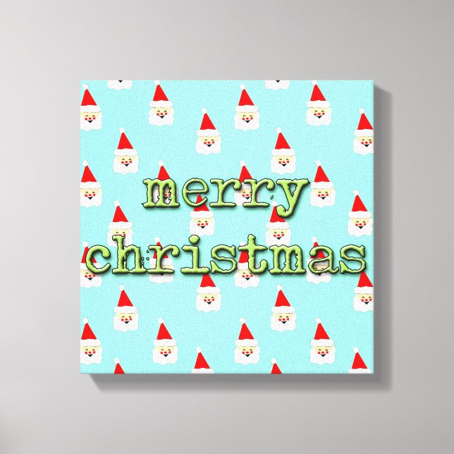 glad jul mitten av seklet modern jultomte canvastryck (Framsida)