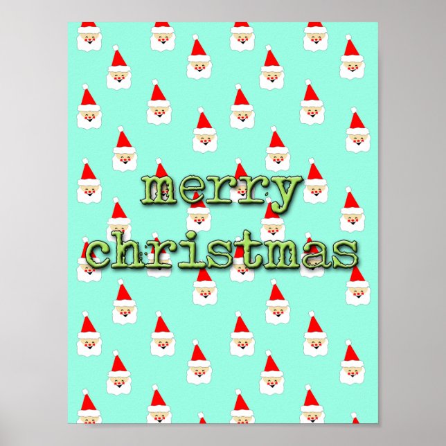glad jul mitten av seklet modern jultomte poster (Framsidan)