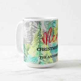 Glad jul Modern Abstrakt Vinter Akvarell Kaffemugg
