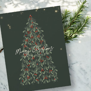 Glad jul Modern Elegant Julgran Julkort