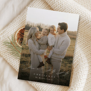 Glad jul Modern familj jul Foto Julkort