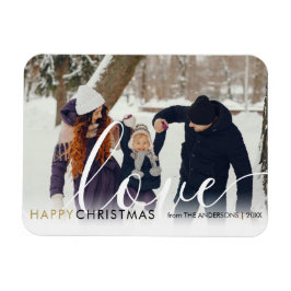 Glad jul Modern Foto Chic Skrift Love Magnet