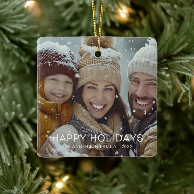 Glad jul Modern fotomall Julgransprydnad Keramik (Träd)