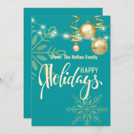 Glad jul modern grön jul inbjudningar