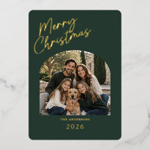 Glad Jul Modern Grön och Guld