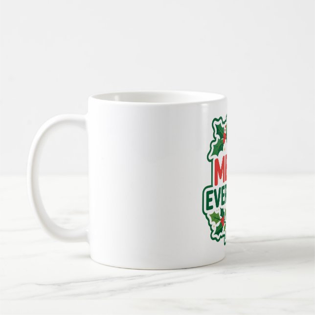 Glad jul Modern jul typografi Kaffemugg (Vänster)