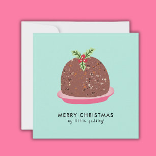Glad jul Modern pudding-illustration Julkort