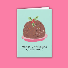 Glad jul Modern pudding-illustration Kort