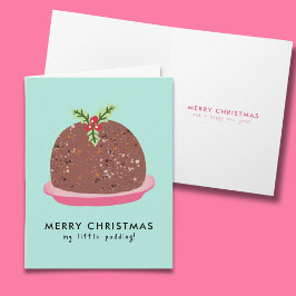 Glad jul Modern pudding-illustration Tack Kort
