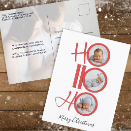 Glad jul Modern Tomte Söt typografi Foto Helg Vykort